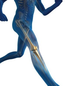 Blue man running